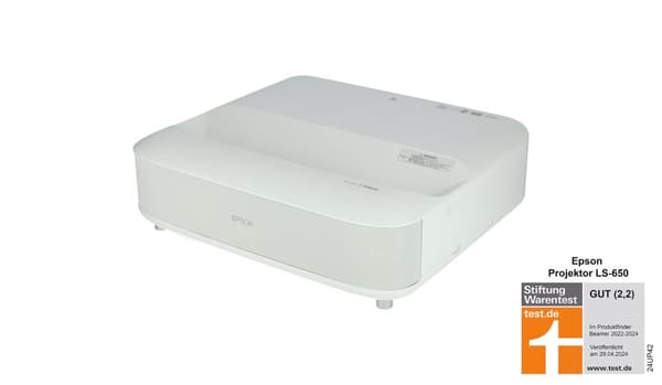 Epson EH-LS650W projektor med ultrakort kastlängd, 4K PRO UHD-upplösning och trådlös streaming för hemmabiofans