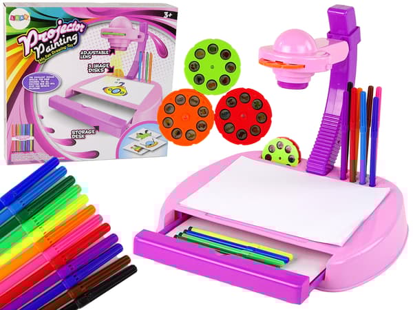 Projektor Tegnebord Pink Markers Skuffe