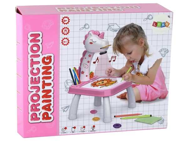 Unicorn Projektor Målarbord Blackboard Rosa
