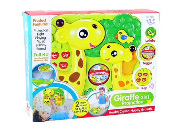 Projektorpanel til seng, vedhæng, giraffer, lyd