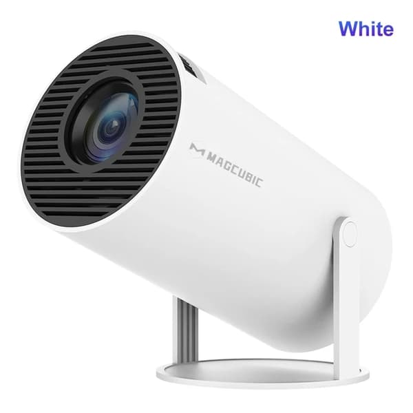 Android-projektori, 720P-resoluutio, Wifi6-yhteys, HY300-White, EU-liitin