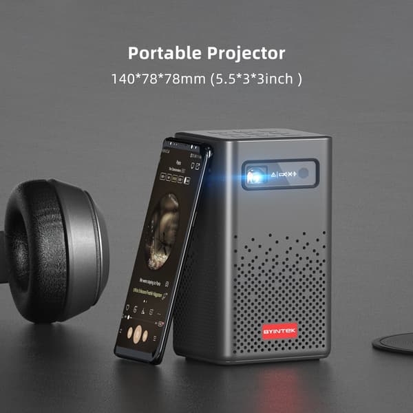 Miniprojektor, 3D-kapacitet, portabel med batteri