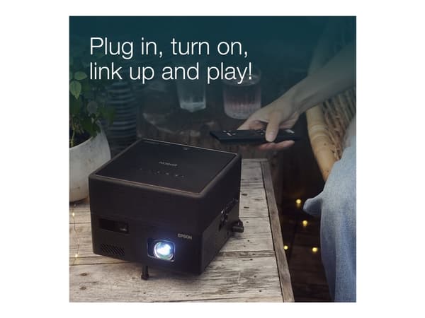 Epson EF-12 - 3 LCD-projektor - portabel - 1000 lumen (hvit) - 1000 lumen (farge) - Full HD (1920 x 1080) - 16:9 - svart - Android TV