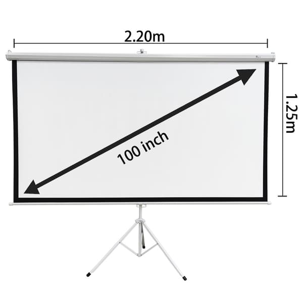 Extralink projektionsskærm 100" | Projektionsskærm | 16:9, 220x125cm, PVC, semi-automatisk rullende