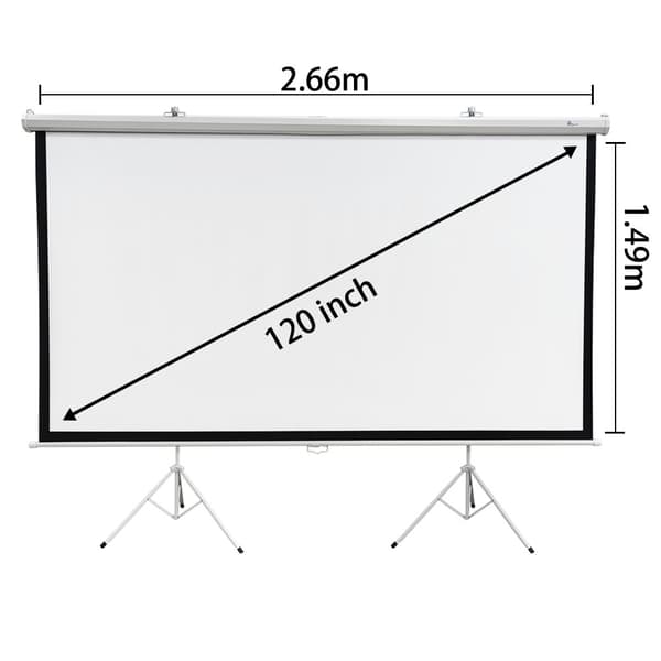 Extralink projektionsskærm 120" | Projektionsskærm | 16:9, 266x149cm, PVC, semi-automatisk rullende