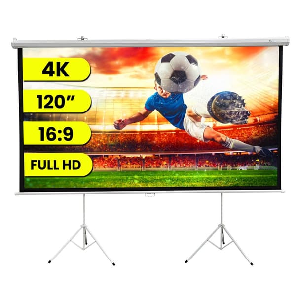 Extralink projektionsskærm 120" | Projektionsskærm | 16:9, 266x149cm, PVC, semi-automatisk rullende