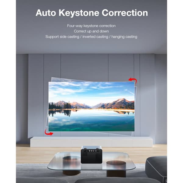 BW-V7 Android 4K-projektor 850 ANSI Lumens Autofokus Auto Keystone-korrigering Native 1080P Android 9.0 OS Bluetooth5.0 Hemmabio utomhusfilm