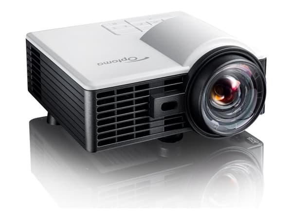 Optoma ML1050STi - DLP-projektor - LED - 3D - 1000 lumen - WXGA (1280 x 800) - 16:10 - 720p - fast objektiv med kort kastavstånd - vit, grå