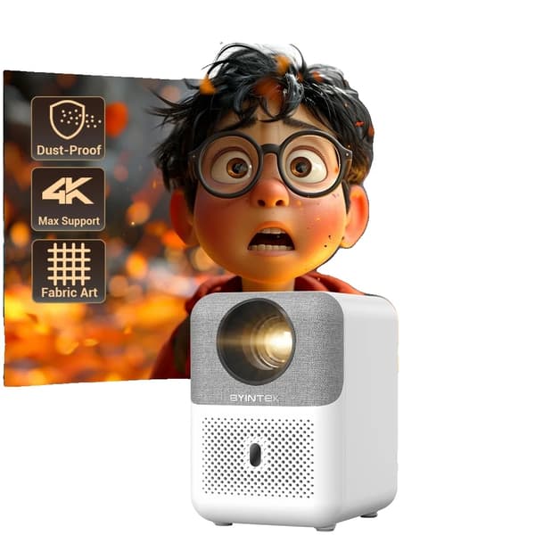 Smart Mini Hjemmebiograf Projektor, 4K Understøttelse, 300 ANSI Lumen, Bluetooth-Kompatibel,U4