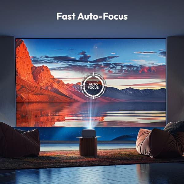 Hjemmebiografprojektor, Fuldt HD 1080P, 600 ANSI Lumens, Smart Forbindelse