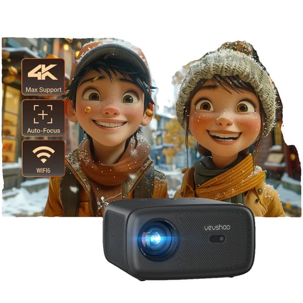 Hemmabiograf, Full HD 1080P, 600 ANSI-lumen, Smart Anslutning
