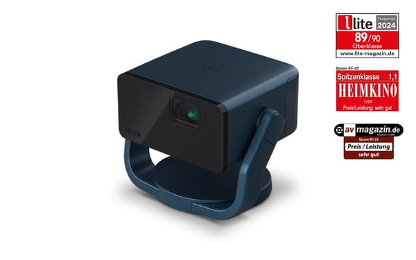 Epson EF-22N-projektor med integrerat stativ, flexibel projicering och Google TV för mångsidig underhållning