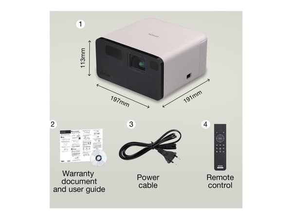 Epson EF-21W - 3 LCD-projektor - portabel - 1000 lumen (hvit) - 1000 lumen (farge) - Full HD (1920 x 1080) - 16:9 - 1080p - hvit