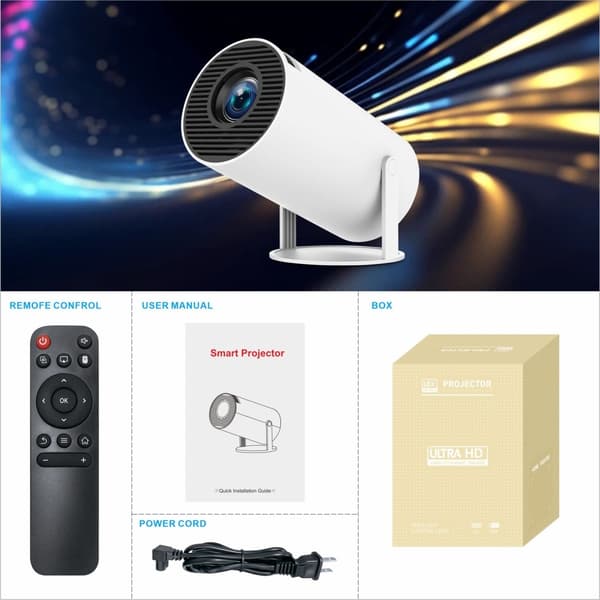 PRO-projektor Android 11.0 2.4G 5G WiFi 6 Bluetooth 5.0 1280*720P hjemmebiograf