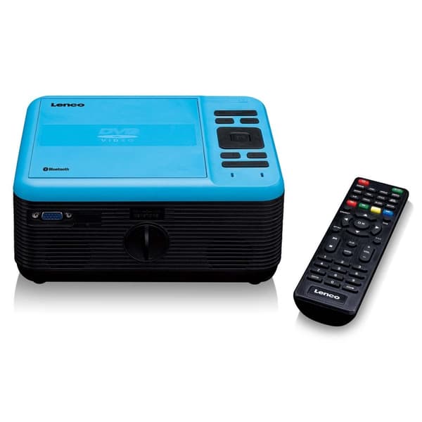 Lenco LCD-projektori, jossa on DVD-soitin ja Bluetooth® Sininen