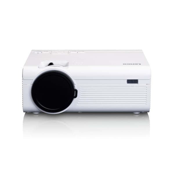 Lenco LCD-projektor med hög upplösning, stödjer Full HD 1080P-innehåll Vit