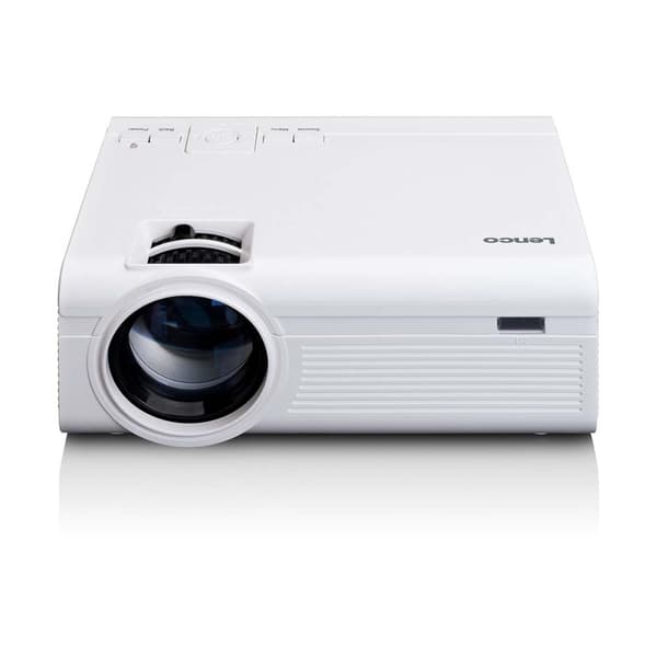 Lenco LCD-projektor med hög upplösning, stödjer Full HD 1080P-innehåll Vit