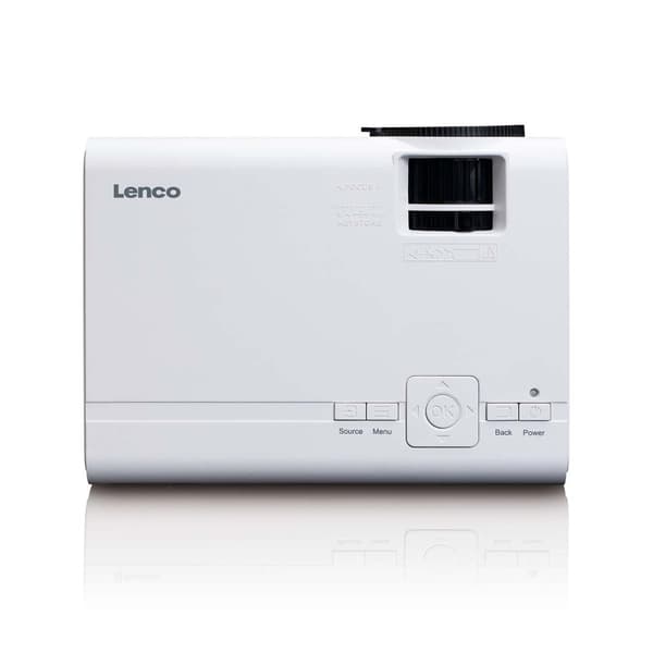 Lenco LCD-projektor med hög upplösning, stödjer Full HD 1080P-innehåll Vit