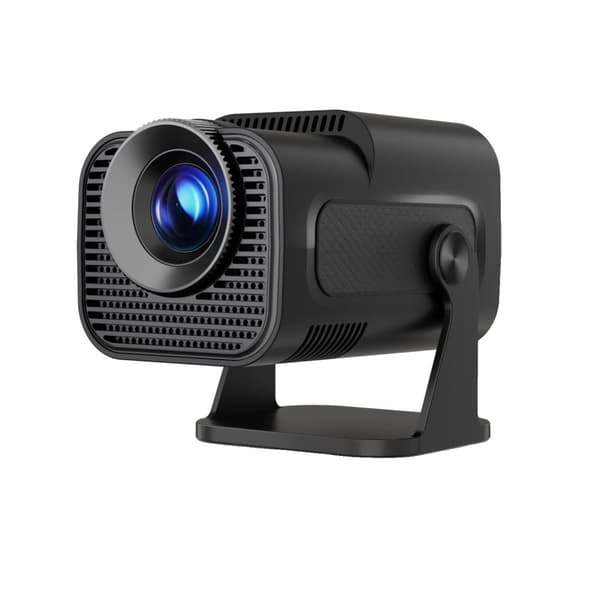 Projektori, alkuperäinen 720P-resoluutio, 12000 lumenin kirkkaus,HY320Mini-Musta, Eu plug in Finnish is "Eu-plugi".