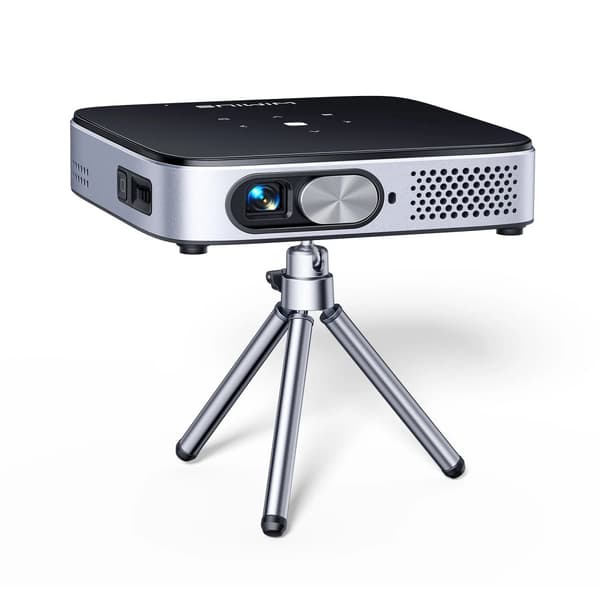 Mini DLP-projektor, 1080p-upplösning, 400 ANSI-lumen,silver, Eu plugg