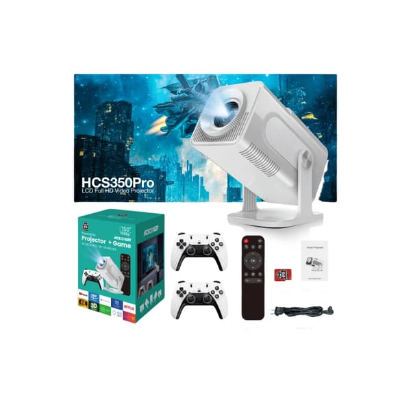Bärbar Intelligent Projektor, Stöder 46000 Spel, CE Certifierad,HCS350 pro 64G, EU