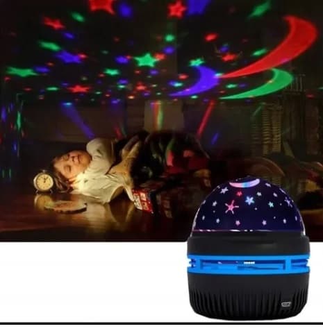 LED NAT LAMPE 2-i-1 STJERNEPROJEKTOR ROTARY 360