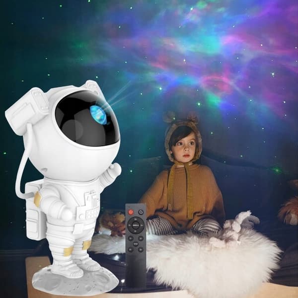 ASTRONAUT PROJEKTOR TIL BØRNEVÆRELSE SPACE STJERNEPROJEKTOR FJERNBETJENING GAVE