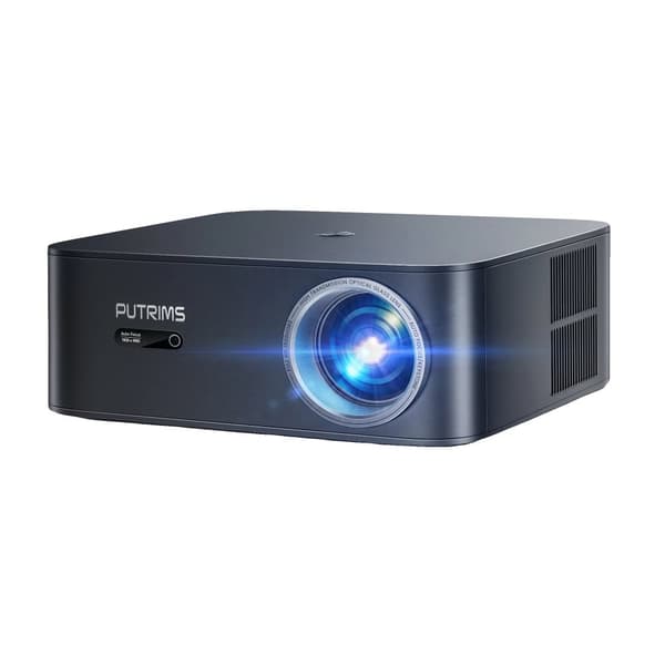 FHD 1080P -projektori, 1000 ANSI lumenin kirkkaus, WiFi 6 ja Bluetooth 5.2 -yhteydet,KUVAN MUKAAN, Eu plug in Finnish is "Eu-plugi".