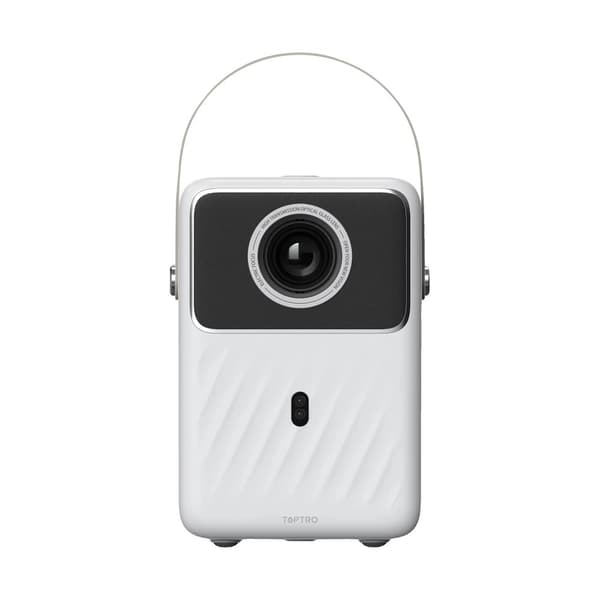 TOPTRO Projektor, 1080P FHD Opløsning, Indbygget Android TV,Hvid, EU-stik