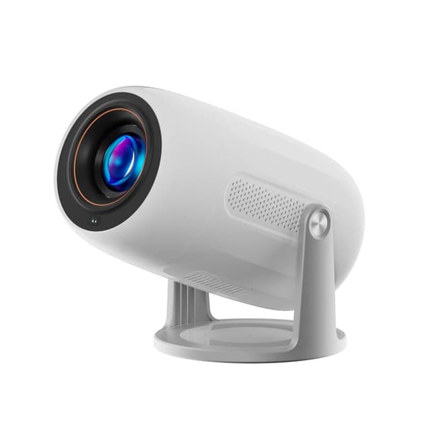 Mini projektor, 1080P Full HD, bärbar design,100m Vit, Eu plugg