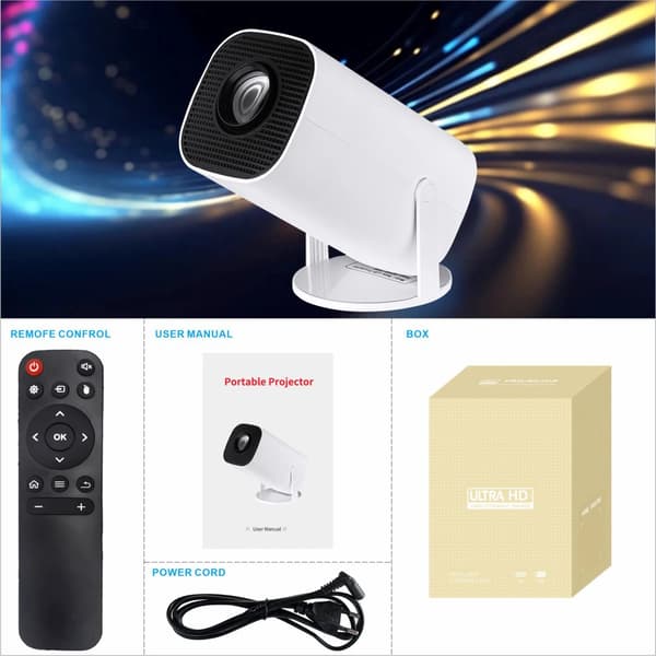 P30 Pro Mini Projektori, Kaksois WiFi6-yhteys, 1280x720 optinen resoluutio,EU-plugi, P30 Pro Valkoinen