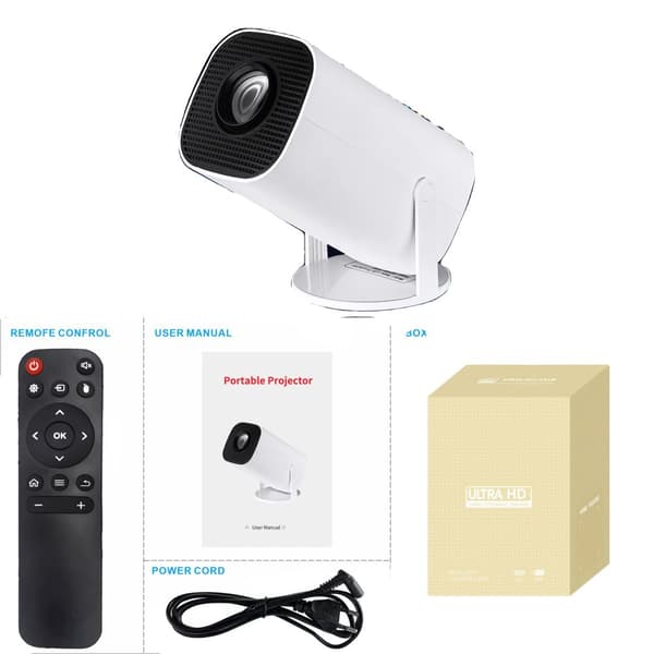 P30 Pro Mini Projektori, Kaksois WiFi6-yhteys, 1280x720 optinen resoluutio,EU-plugi, P30 Pro Valkoinen