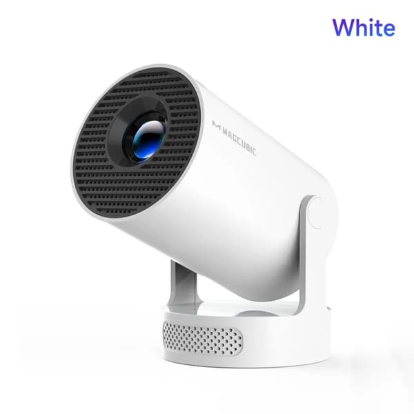 Mini projektor, 8000 lumen ljusstyrka, Bluetooth-kompatibel,EU-plugg, HY300 Pro Ny-Vit