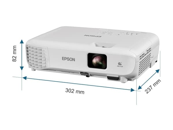 Epson EB-W53 - 3 LCD-projektor - portabel - 4000 lumen (hvit) - 4000 lumen (farge) - WXGA (1280 x 800) - 16:10 - hvit