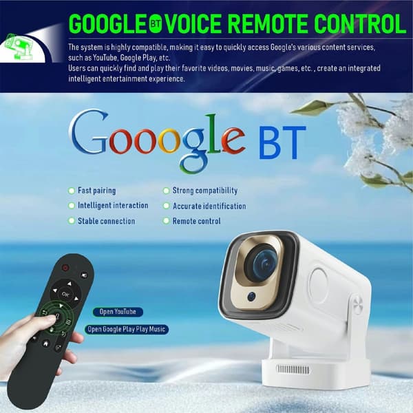 HY260 Pro Projektor 1GB+8GB Android 11.0 WiFi6 BT5.4 hemmabio 200 ANSI Lumen