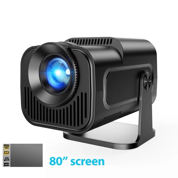 1080P projektor, 320 ANSI lumen, mini bærbar design,med skærm, EU-stik