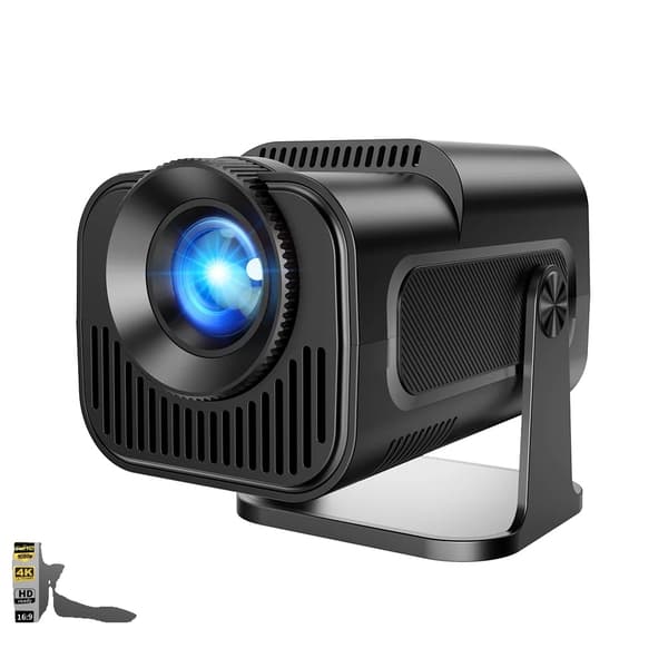1080P projektor, 320 ANSI lumen, mini bærbar design,med skærm, EU-stik