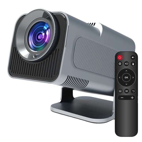 Android 11 Projektor, 4K Opløsning, WiFi6 Forbindelse,HY320-Grå, EU stik