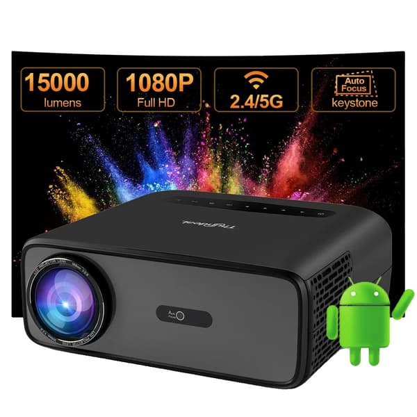 Projektor, Full HD 1080P Uppl�sning, 3D-Kapacitet, Androidprojektor