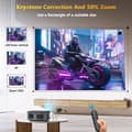 Pikkukuva 3 / 4: XIWBSY Android 4K -projektori, 25000 lumenin kirkkaus, 1080P alkuperäinen resoluutio,32G Automaattitarkennus, EU -pistoke