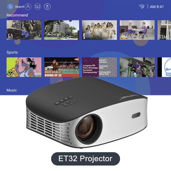 ET32 Projektor, 1500 ANSI Lumen Lysstyrke, Automatisk Keystone Korrigering,ET32