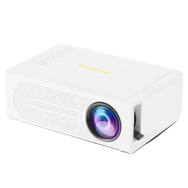 Mini projektor, 1080P stöd, 24-100 tum projiceringsstorlek,Vit