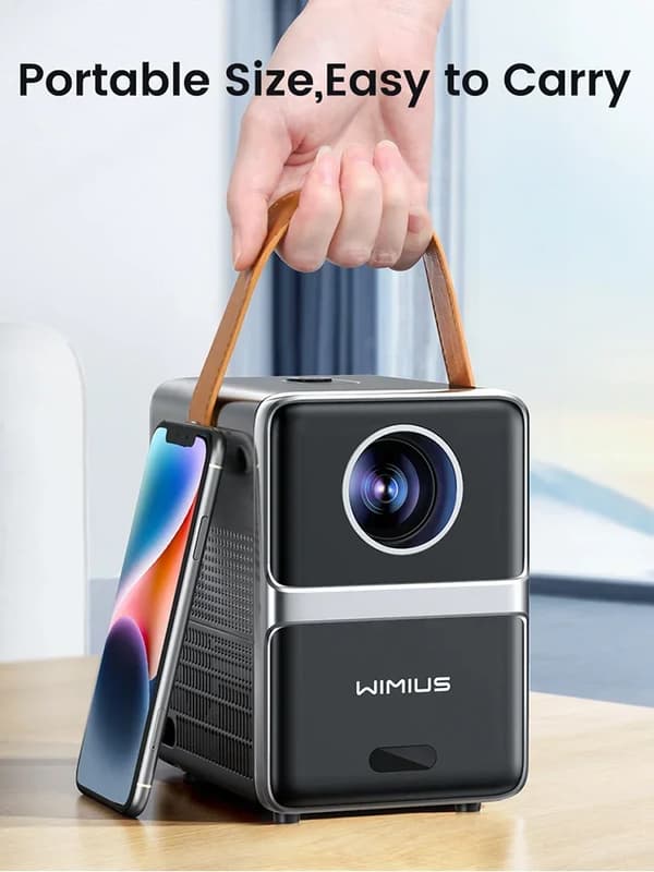 Kannettava teatteriprojektori, 8000 lumenin kirkkaus, Bluetooth-yhteensopivuus,EU-plugi, P61