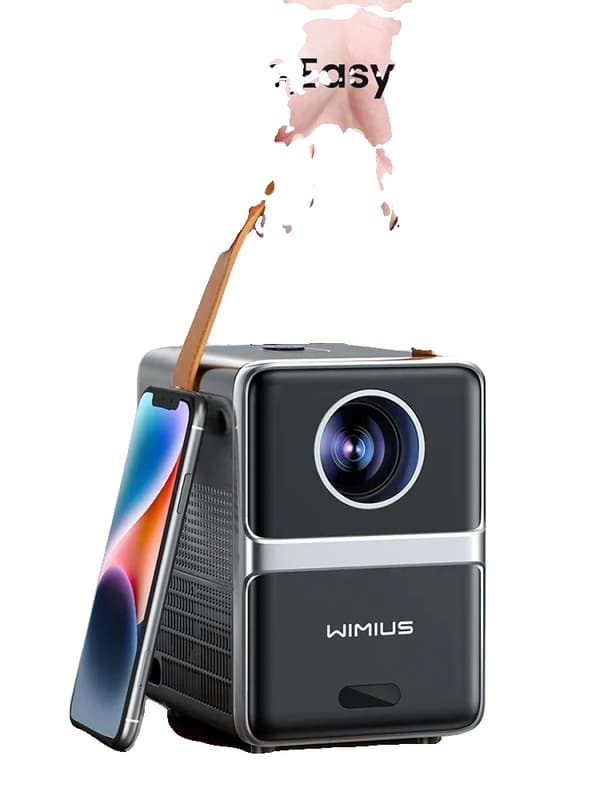 Kannettava teatteriprojektori, 8000 lumenin kirkkaus, Bluetooth-yhteensopivuus,EU-plugi, P61