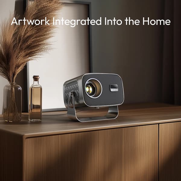 4K Android Projektor, 350 ANSI Lumen Lysstyrke, Automatisk Keystone Korrigering, Dual-Band WiFi