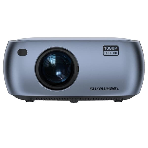 Projektor, Nativ 1080P-upplösning, 12000 Lumen ljusstyrka, Bordsmontage,SUREWHEEL K10