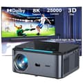 Miniatyrbild 1 av 4: XIWBSY Android-projektor, 25000 lumen ljusstyrka, 25000:1 kontrastförhållande,32G autofokus, EU-kontakt