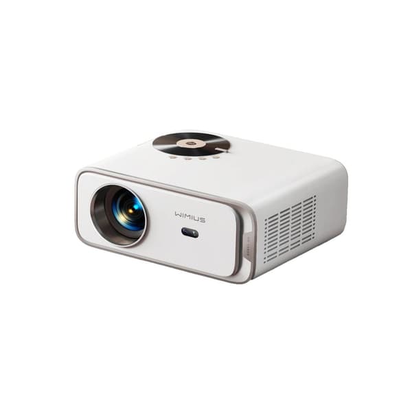 Wimius Projektor, Inbyggd 1080P Upplösning, 25000 Lumen Ljusstyrka,Eu plugg, Vit