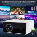 Miniatyrbillede 2 af 4: Full HD projektor, 19000 lumen lysstyrke, automatisk fokus og keystone-korrektion,Android-version