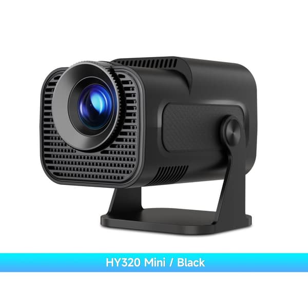 Mini projektor, inbyggd 720P-upplösning, 12000 lumen ljusstyrka,EU-kontakt, HY320Mini-Svart